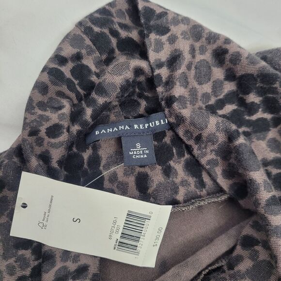 NEW Banana Republic animal print wool blend cowl‎ neck dress S - Picture 6 of 12